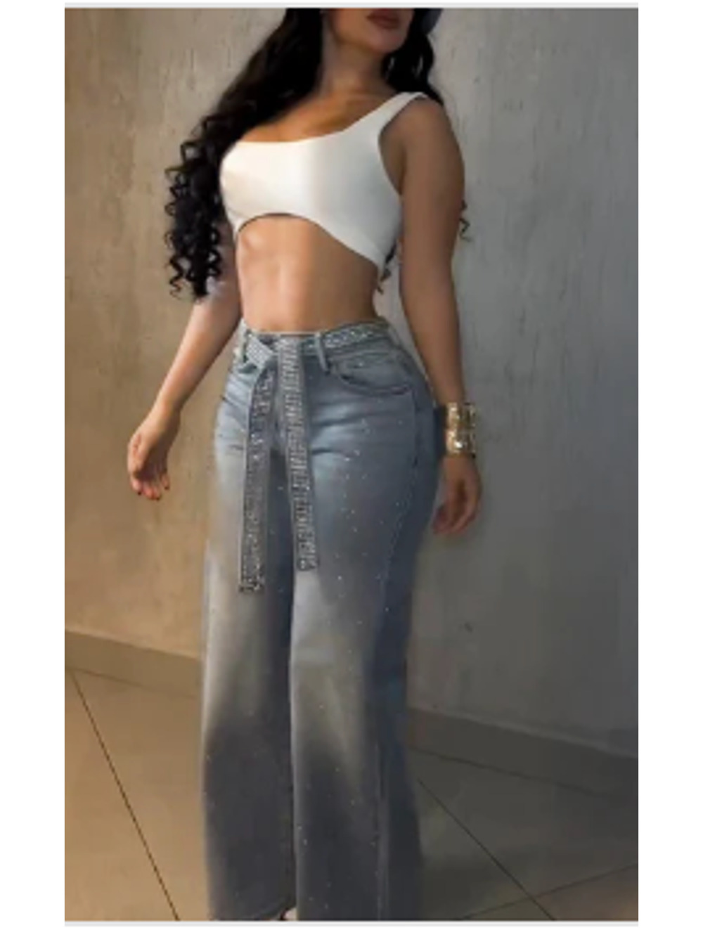 - NWT Chicme Rhinestone Decor High Waist Zipper Fly Jeans Sz M